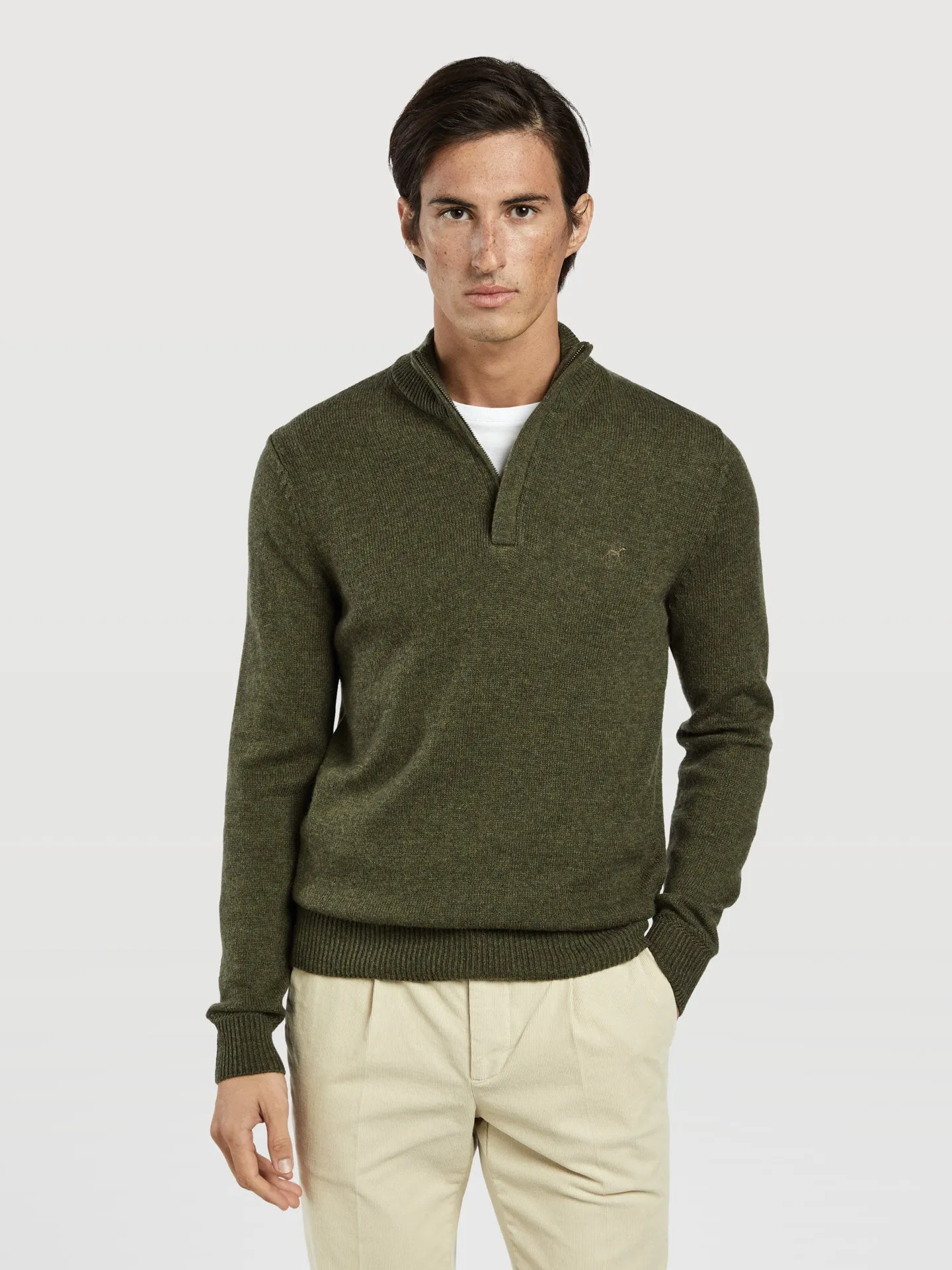 Machine washable half-zip sweater