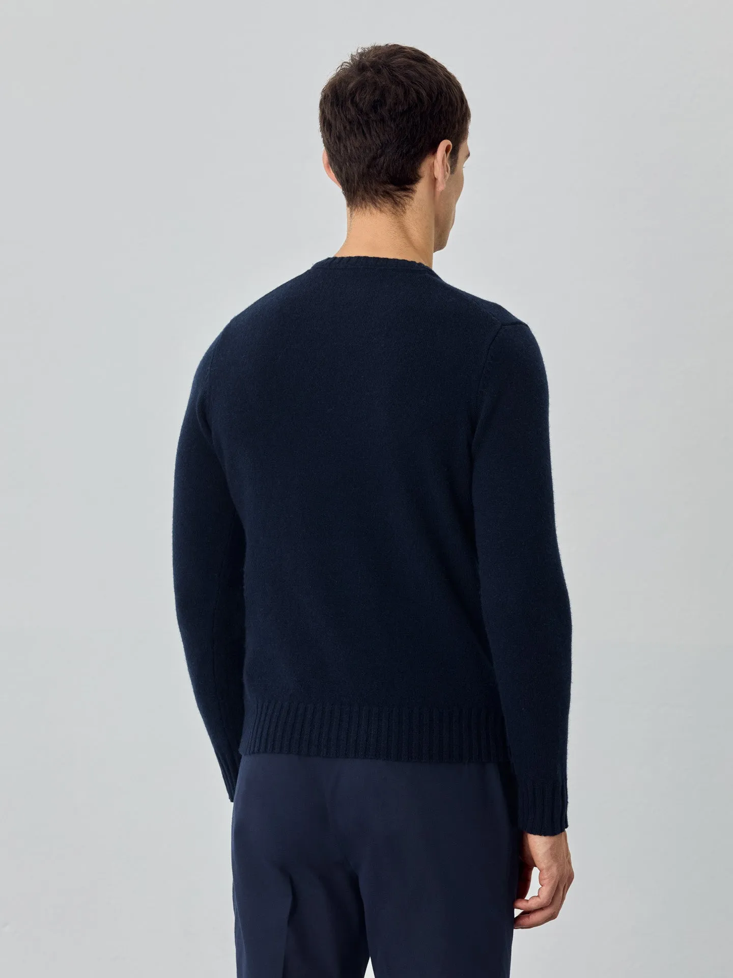 Machine Washable V-Neck Sweater With Long Sleeves In Lambswool