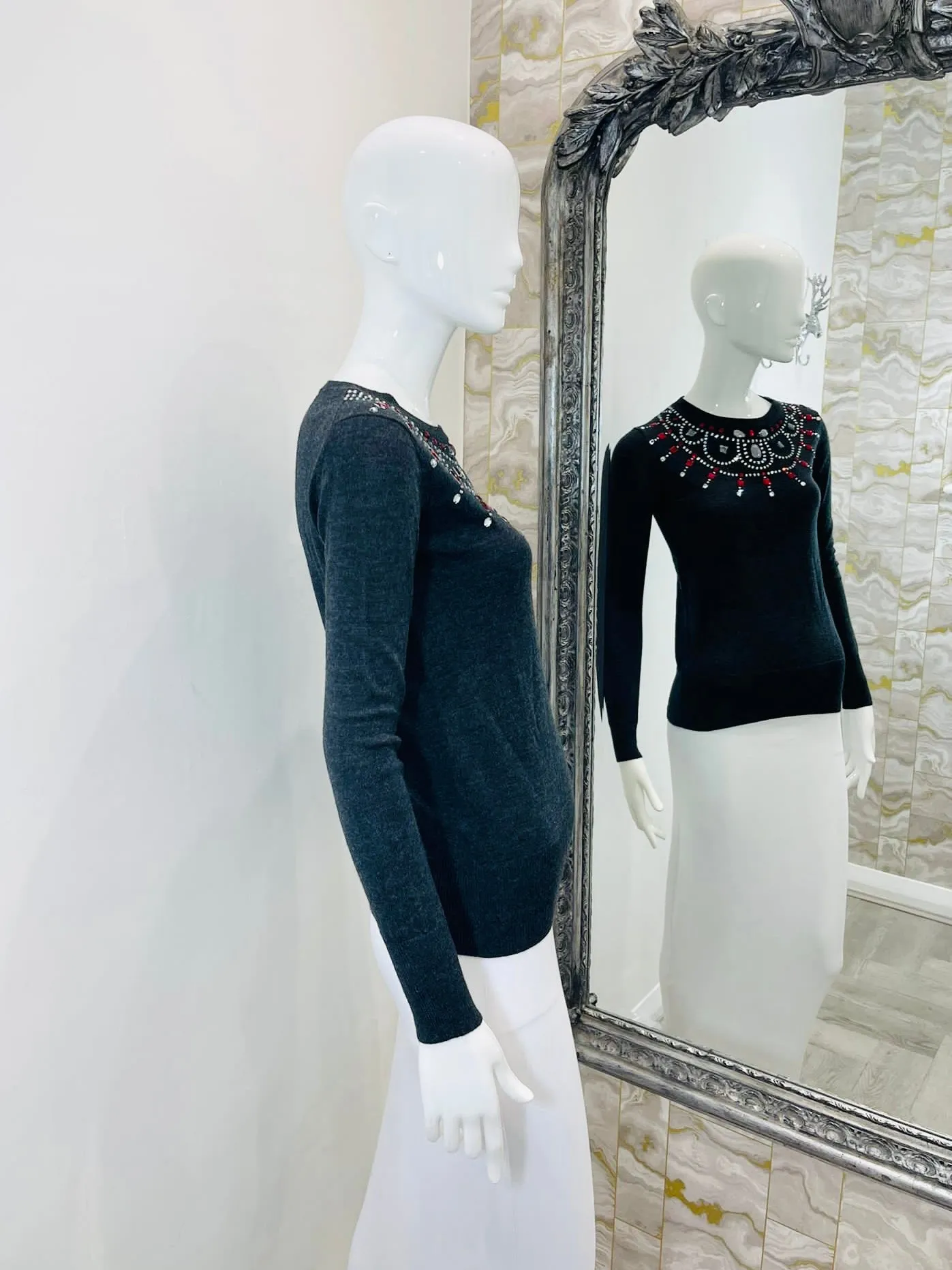 Markus Lupfer Merino Wool & Crystal Jumper. Size XS