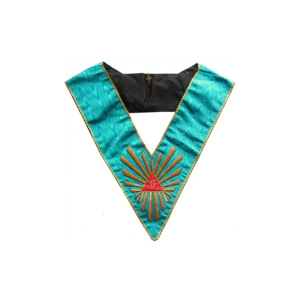 Masonic Officer's collar – Worshipful Master – Groussier French Rite – Grand Glory – Hand embroidery