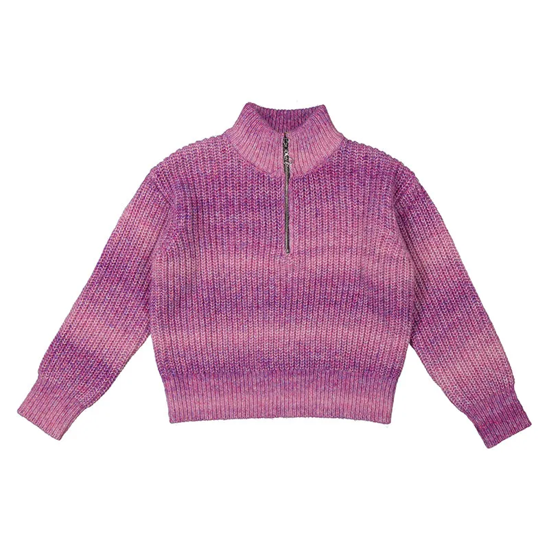 Mauve Knit Quarter Zip