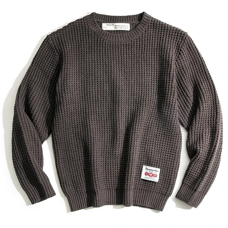 Men fall thick round neck knit sweater