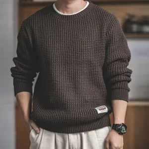 Men fall thick round neck knit sweater