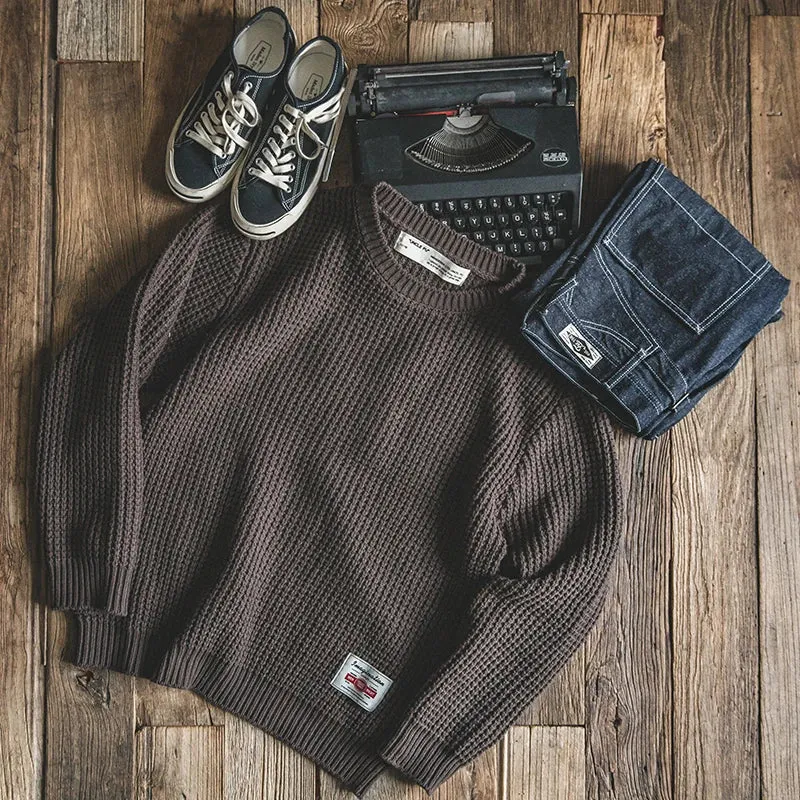 Men fall thick round neck knit sweater