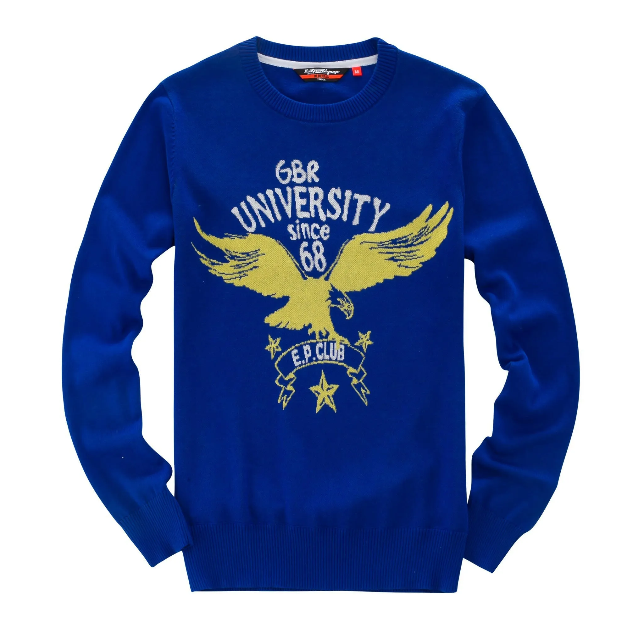 Men Jacquard Knit Eagle Sweater