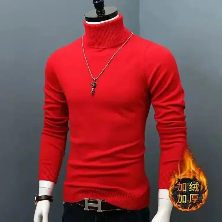 Men Turtle Neck  Slim Fit  Pullover Classic Sweater