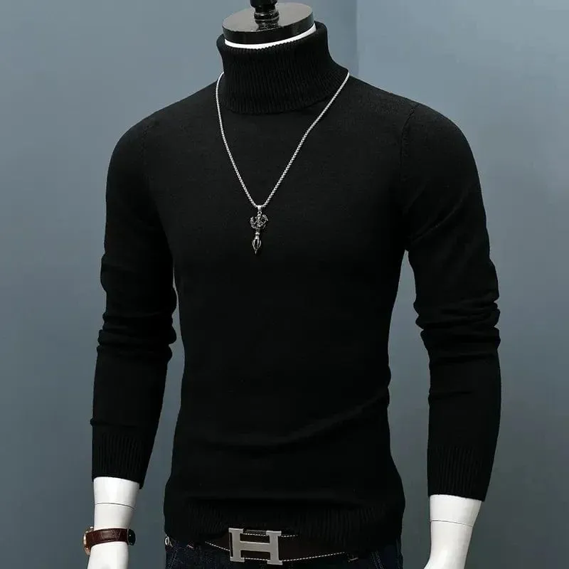 Men Turtle Neck  Slim Fit  Pullover Classic Sweater