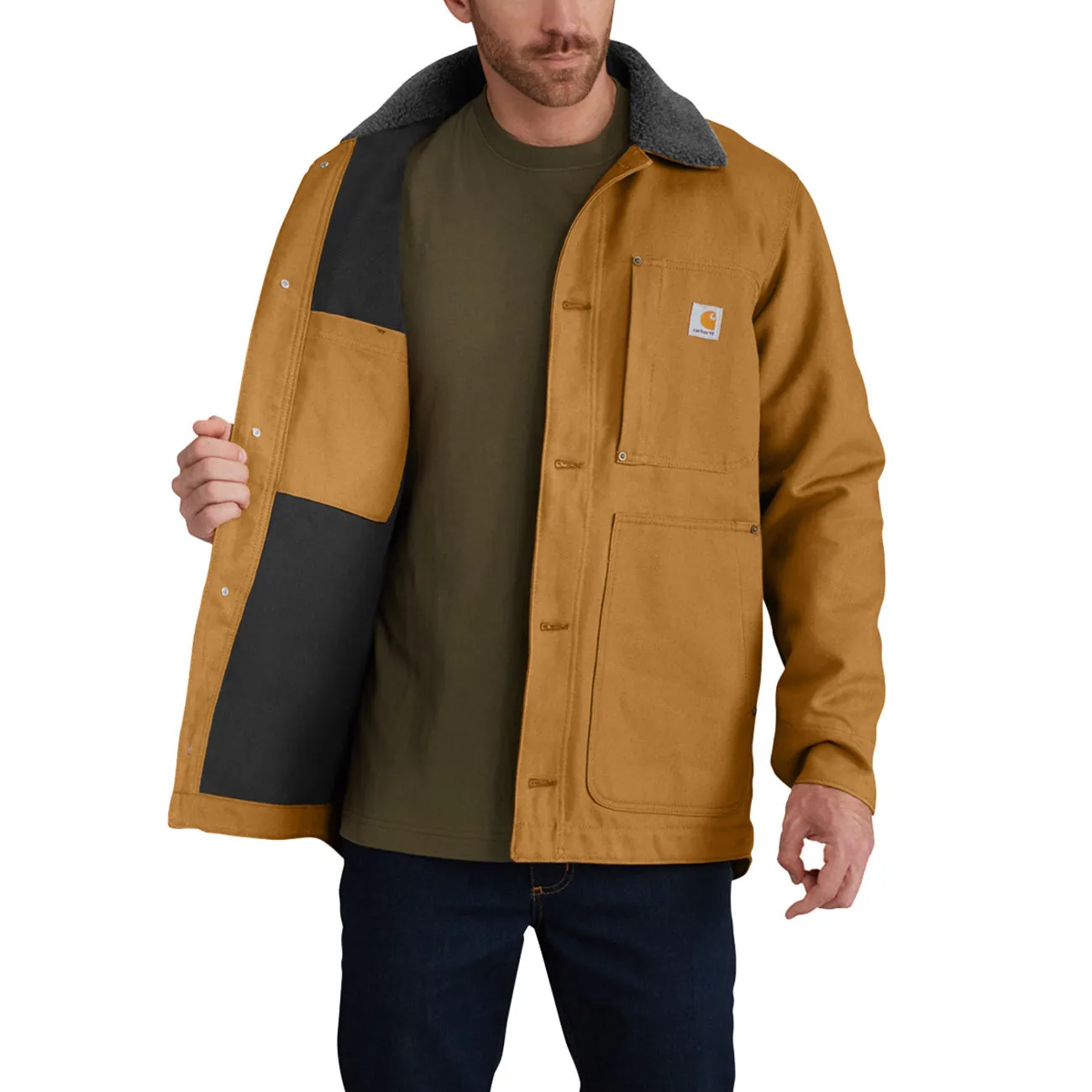 MEN&#x27;S JACKET WITH CARHARTT FUR COLLAR