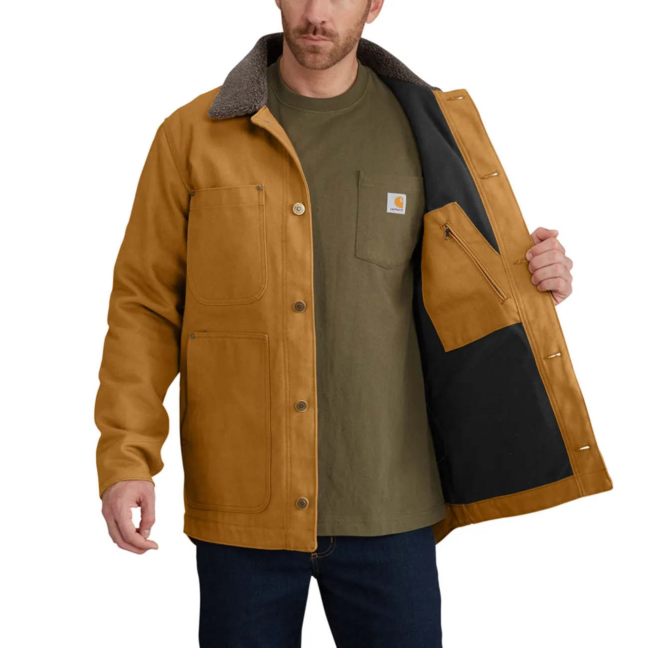 MEN&#x27;S JACKET WITH CARHARTT FUR COLLAR