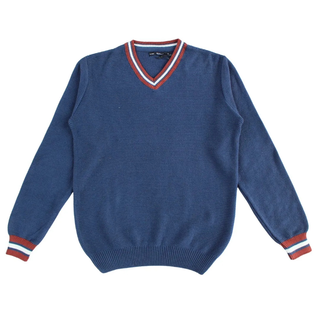 Men’s blue knitted wool sweater