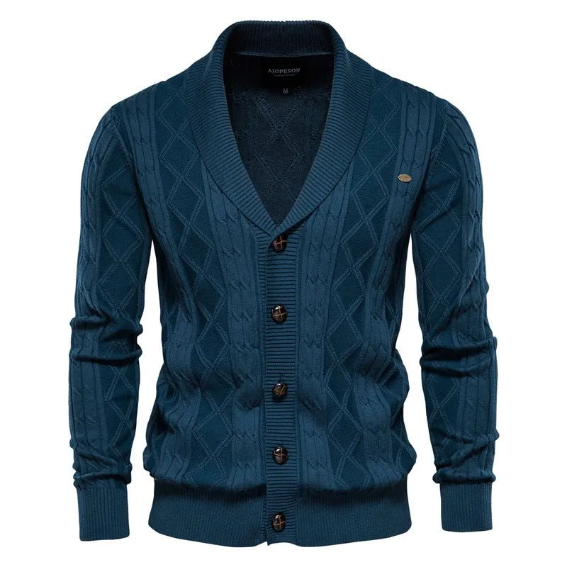 Men's Cardigan Sweater Padded Sweater Trend