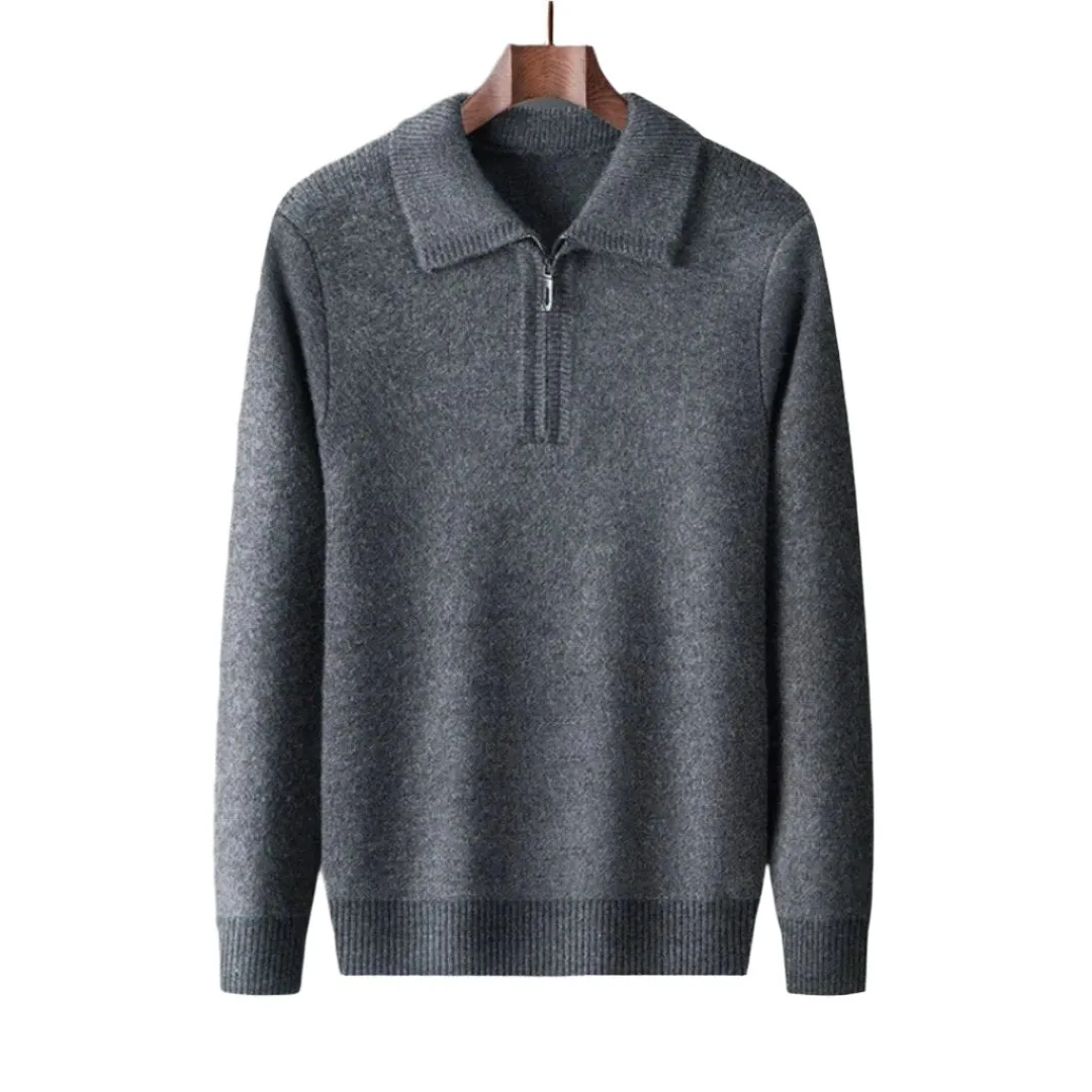 Men's Cashmere Alpaca Zip Sweater