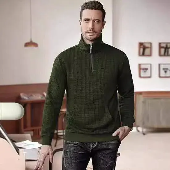 Men's Plaid Lapel Sweater - Comfort & Style