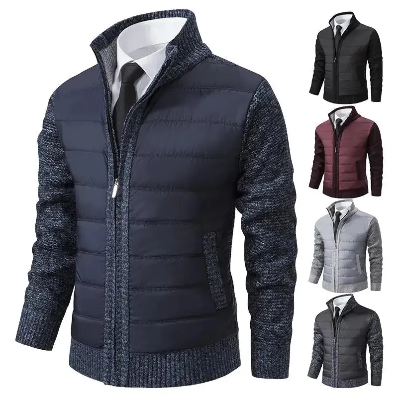 Men's Zip-Up Cardigan Sweater for Winter - Premium Polyester Material