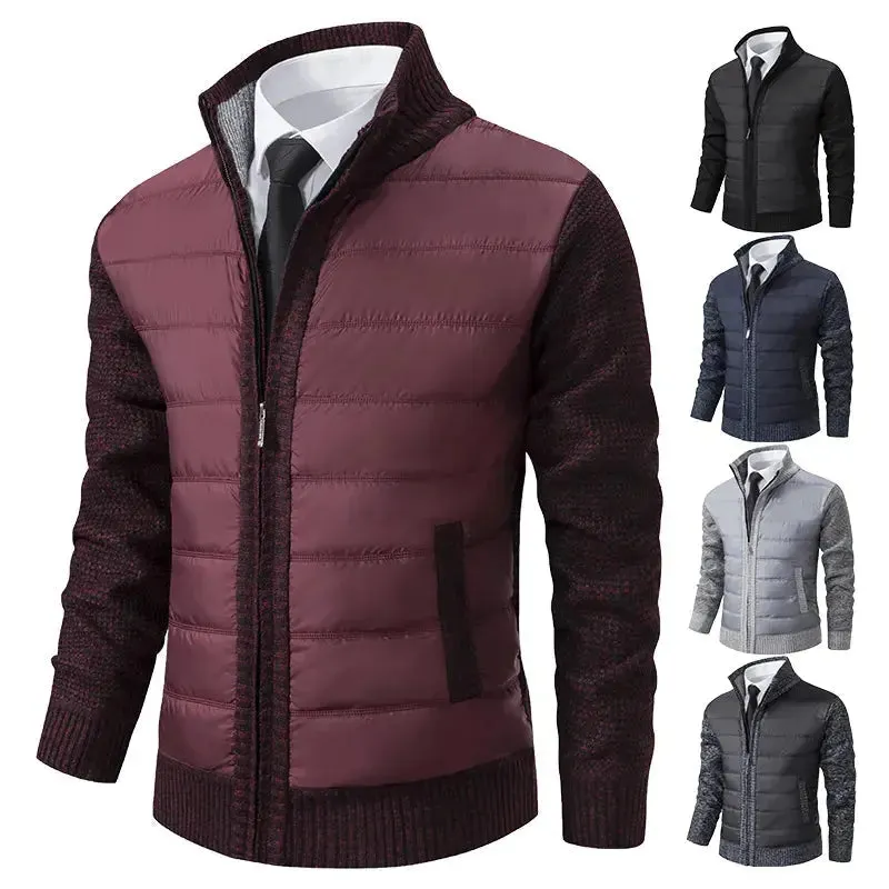 Men's Zip-Up Cardigan Sweater for Winter - Premium Polyester Material