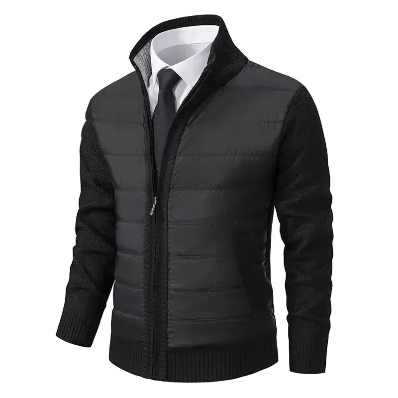 Men's Zip-Up Cardigan Sweater for Winter - Premium Polyester Material