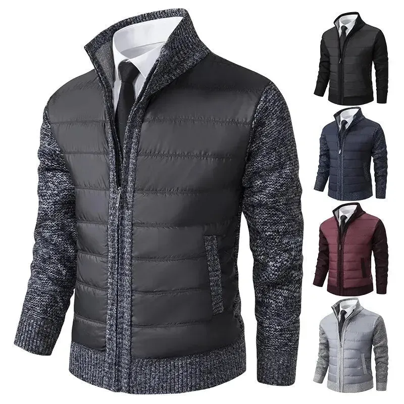 Men's Zip-Up Cardigan Sweater for Winter - Premium Polyester Material