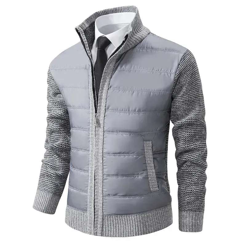 Men's Zip-Up Cardigan Sweater for Winter - Premium Polyester Material