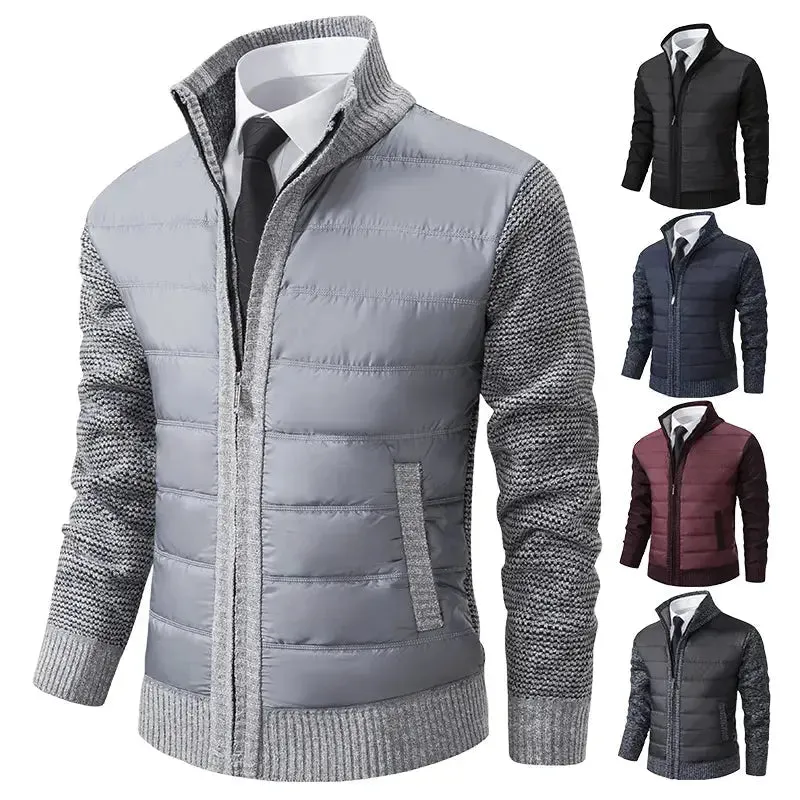 Men's Zip-Up Cardigan Sweater for Winter - Premium Polyester Material