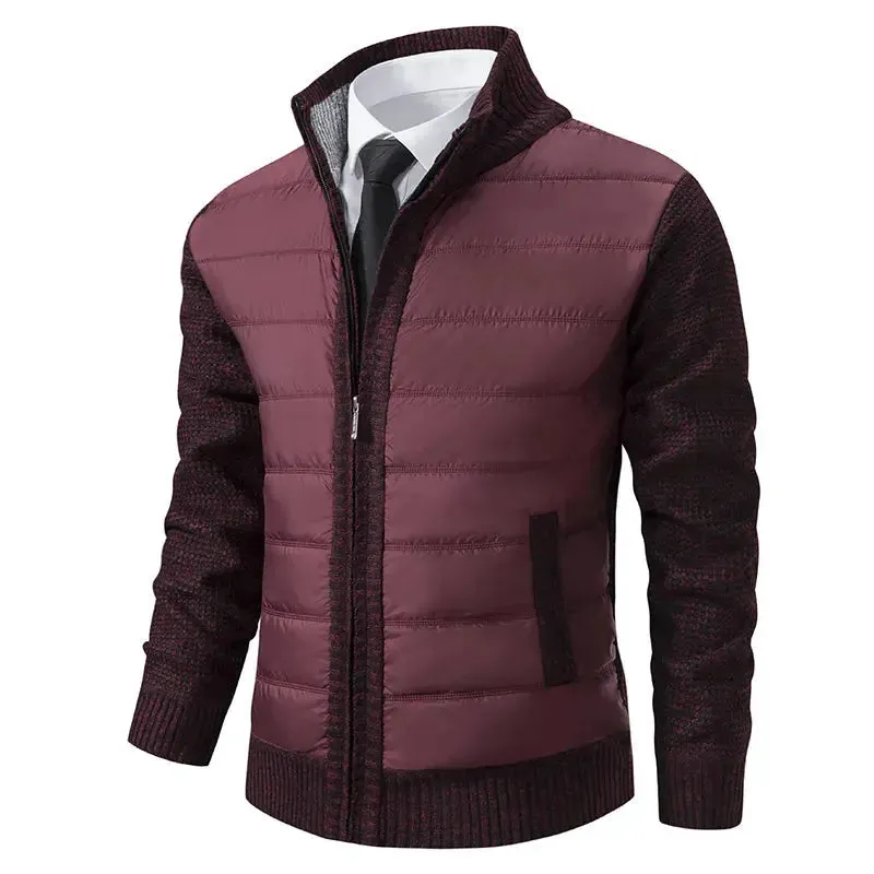 Men's Zip-Up Cardigan Sweater for Winter - Premium Polyester Material