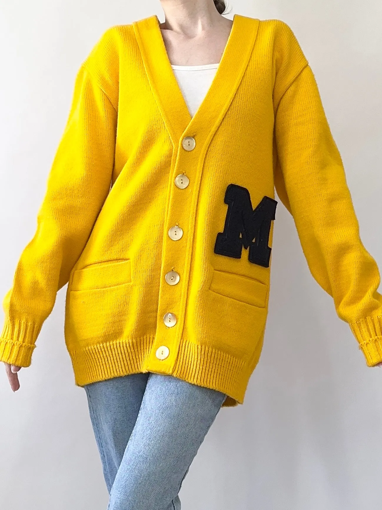 Michigan 80s Varsity Cardigan Sweater (S)