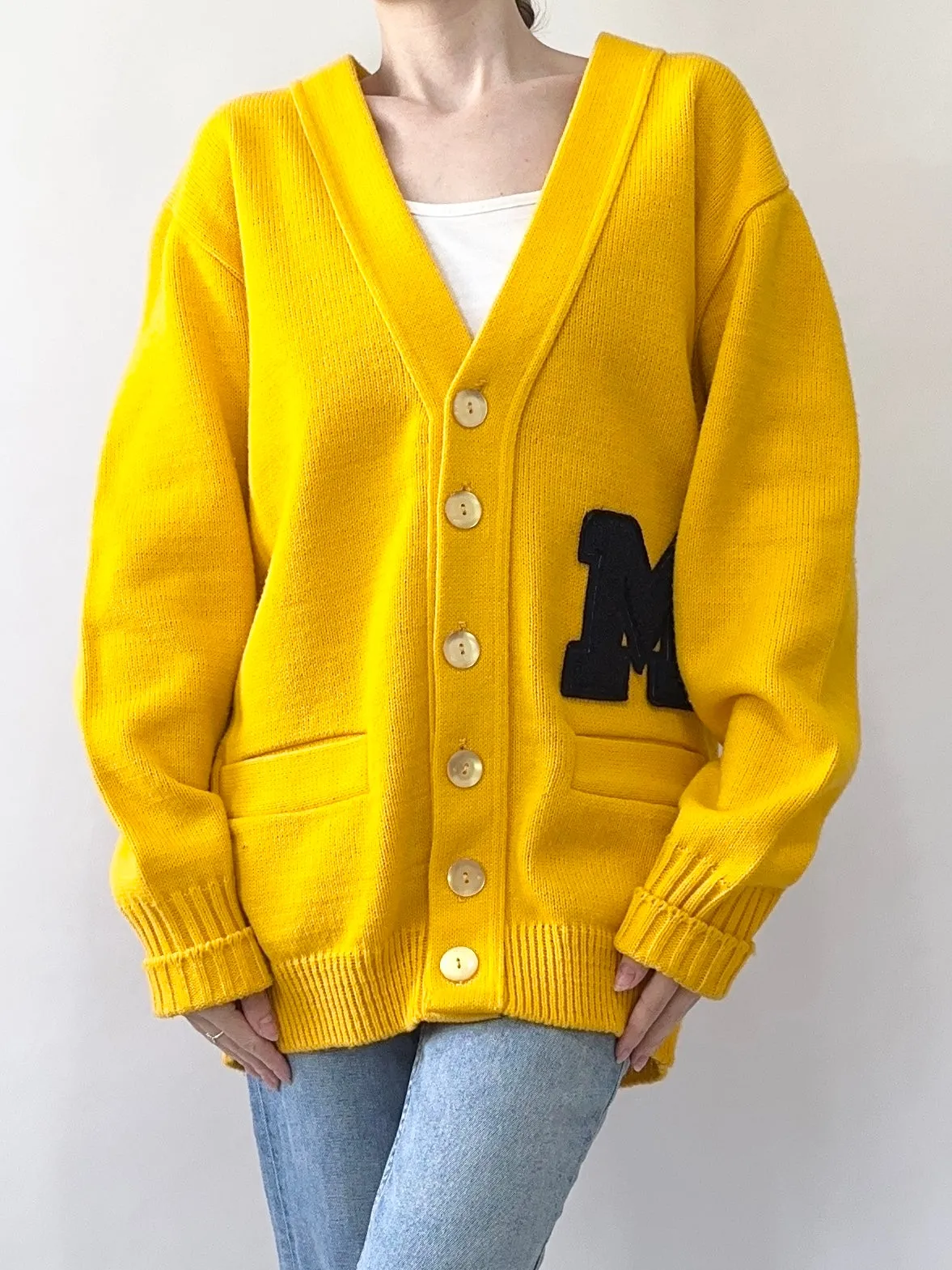 Michigan 80s Varsity Cardigan Sweater (S)