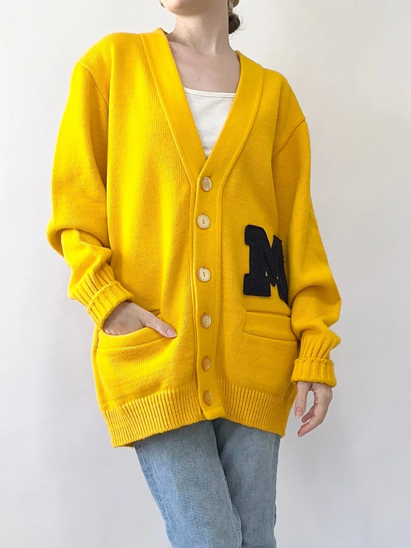 Michigan 80s Varsity Cardigan Sweater (S)