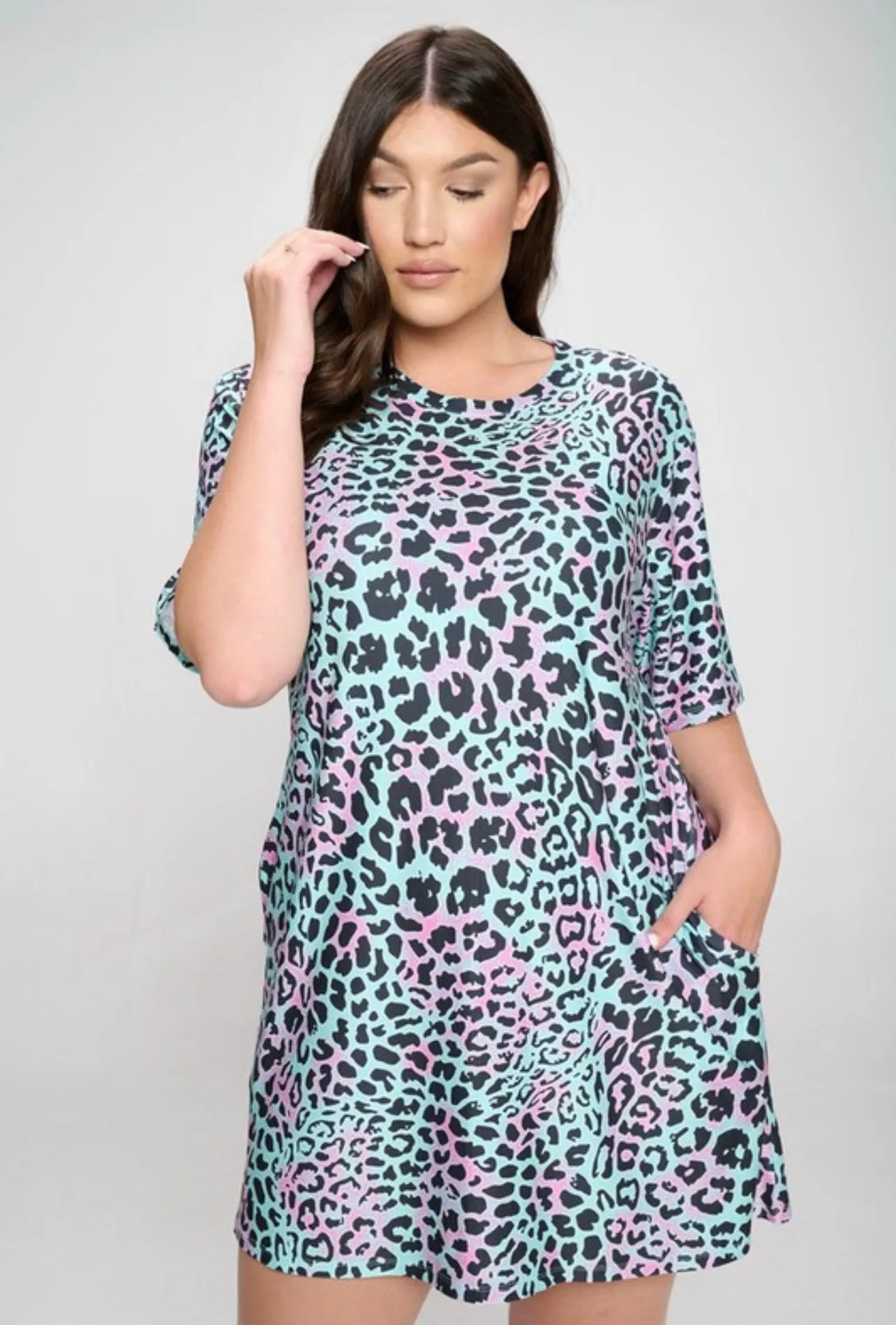 Mint Animal Print Dress