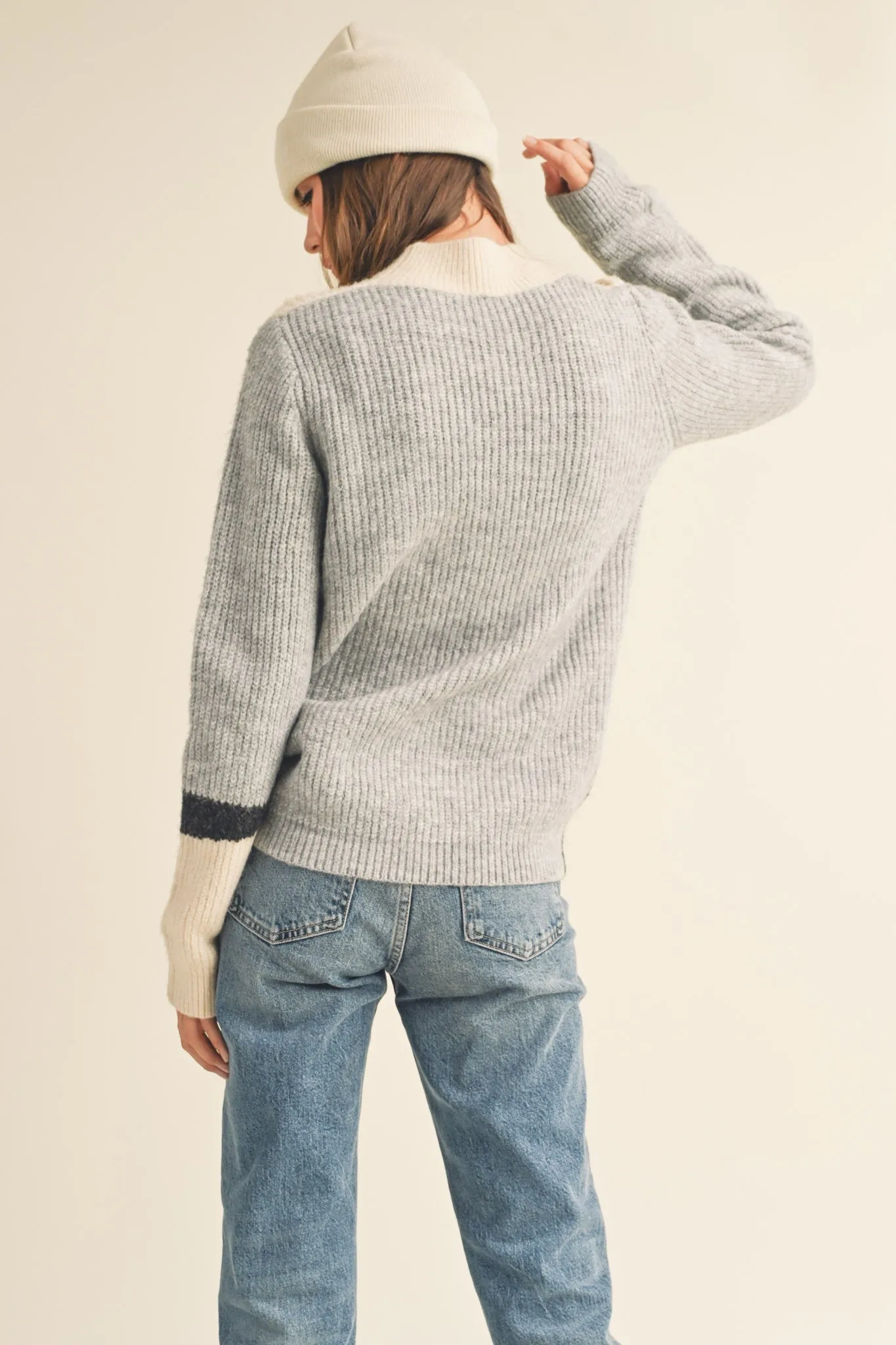 MOCK COLORBLOCK SWEATER