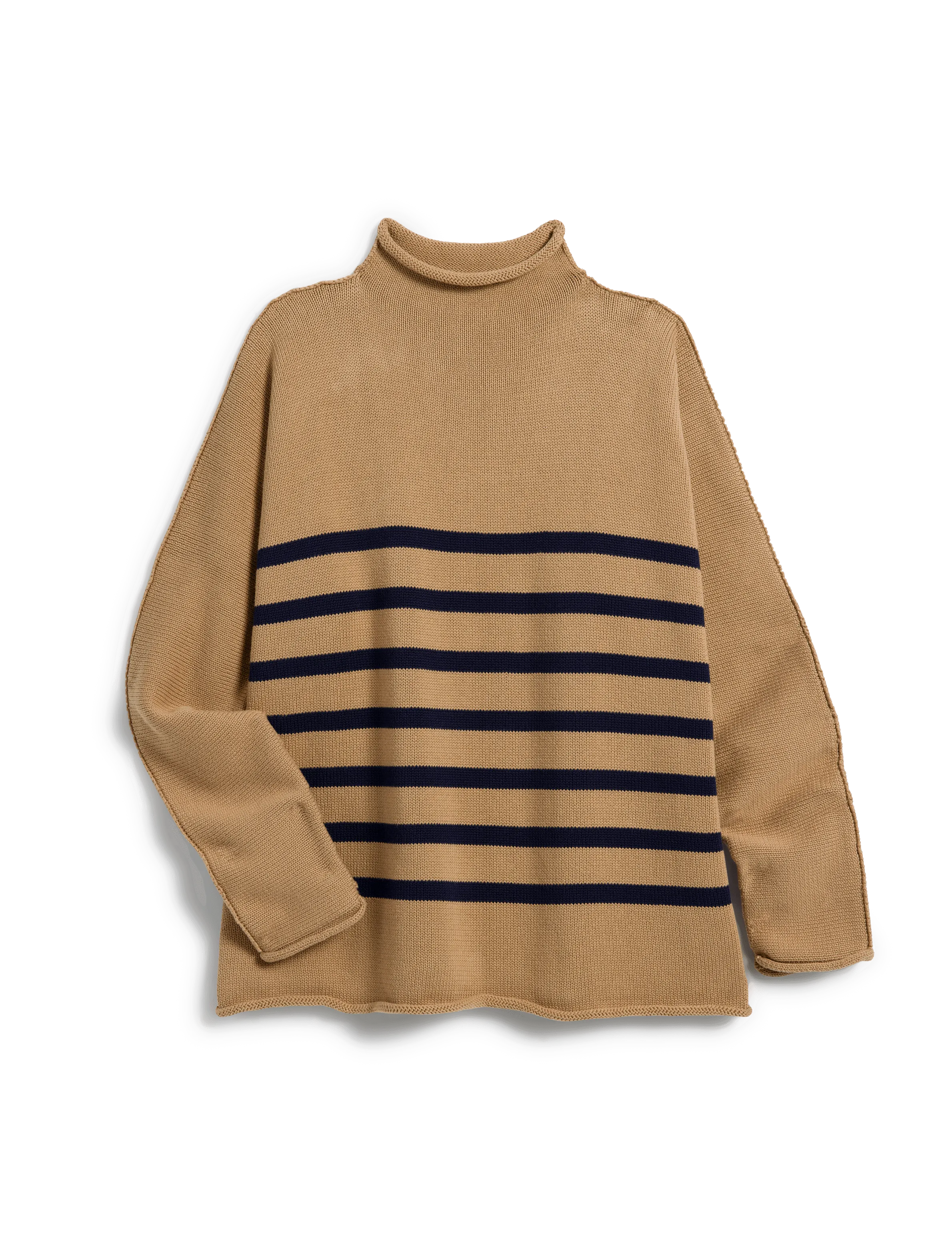 MONTEREY Camel with Navy Stripe, Pure Italian Cotton