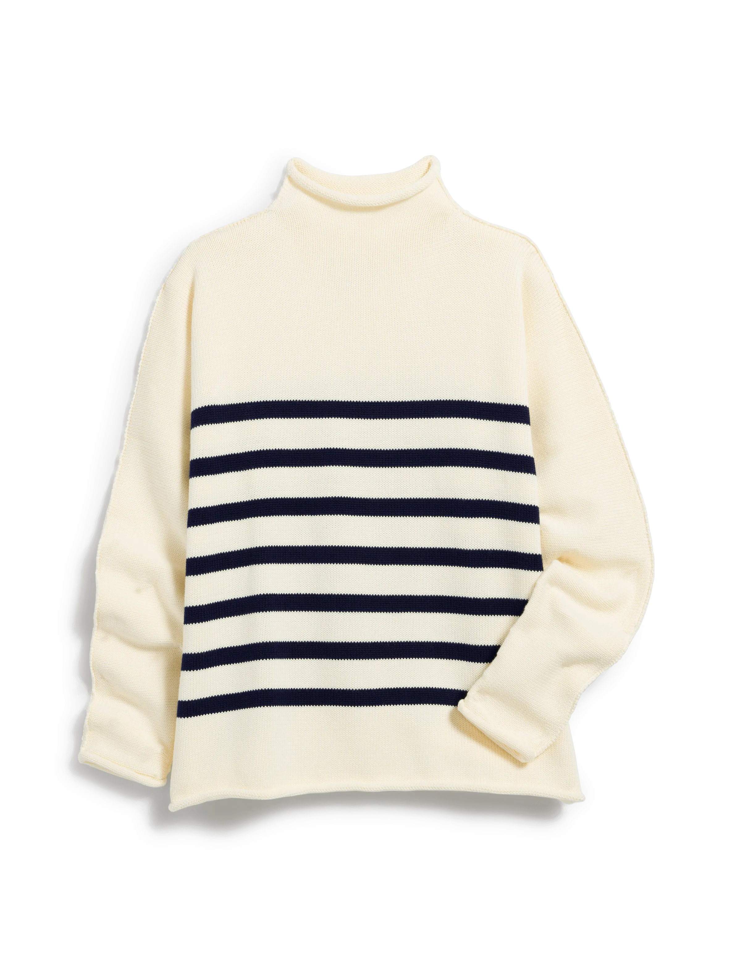 MONTEREY Cream with Navy Stripe, Pure Italian Cotton