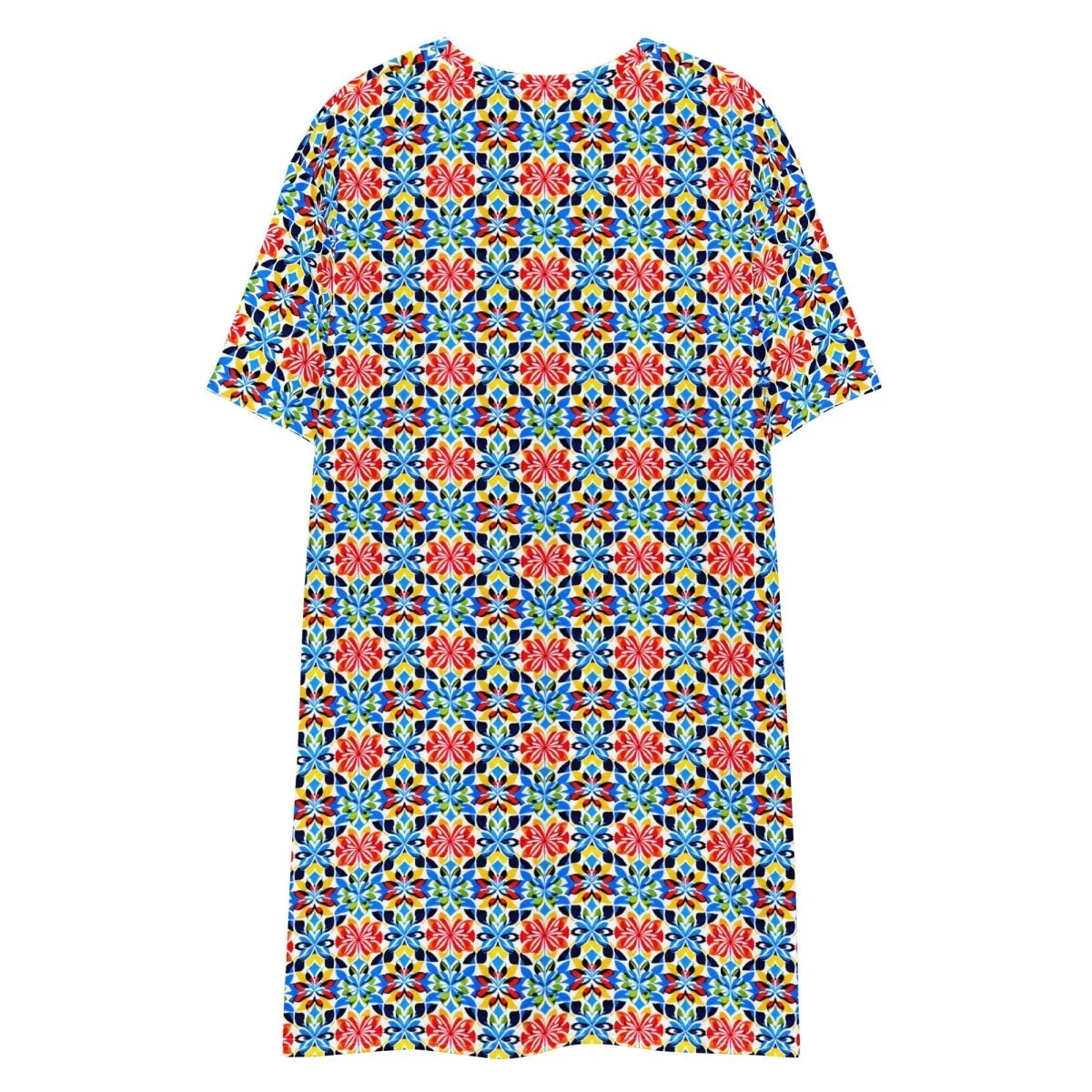 Mosaic Blooms T-Shirt Dress