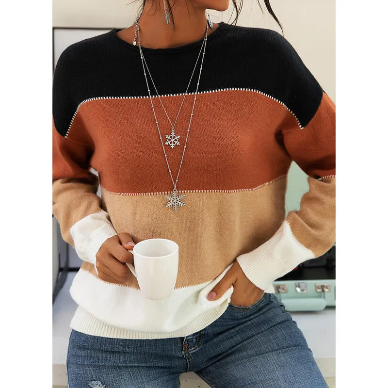 Multi-color Crew neck Wholesale Women Sweater