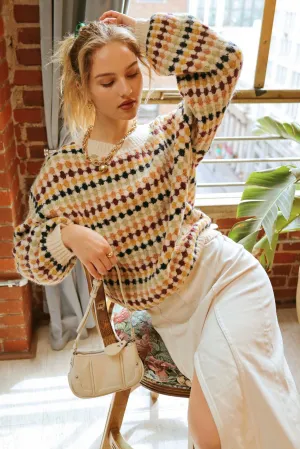 MULTICOLOR CREW KNIT SWEATER