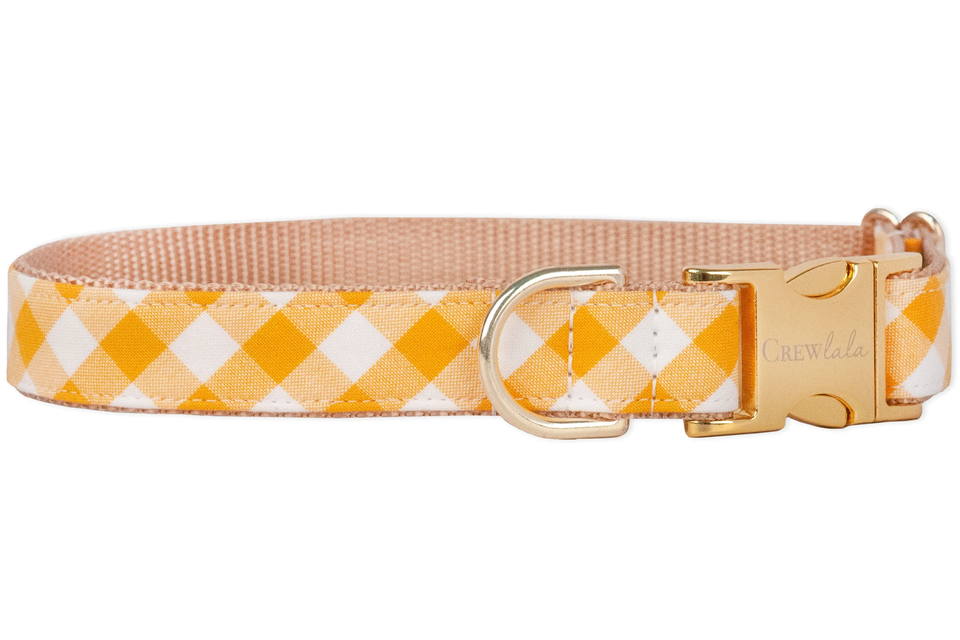 Mustard Check Dog Collar