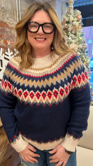 Navy Faire Isle Sweater