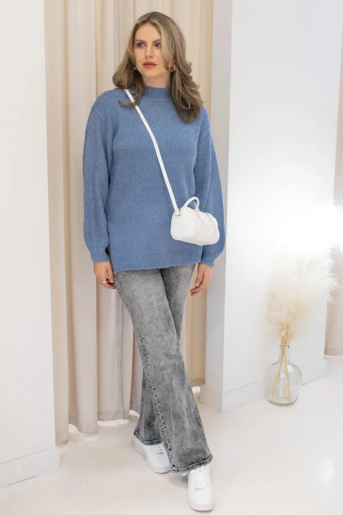 NEW TAMIA KNIT SWEATER (DUSTY BLUE)