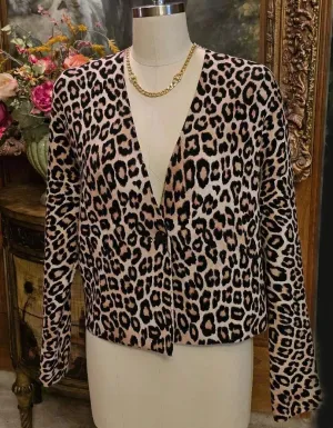 NEW WITH TAG - CHICO'S SASSY CHEETAH LYAH JACKET CARDIGAN SWEATER JACKET SIZE 1 SIZE 10