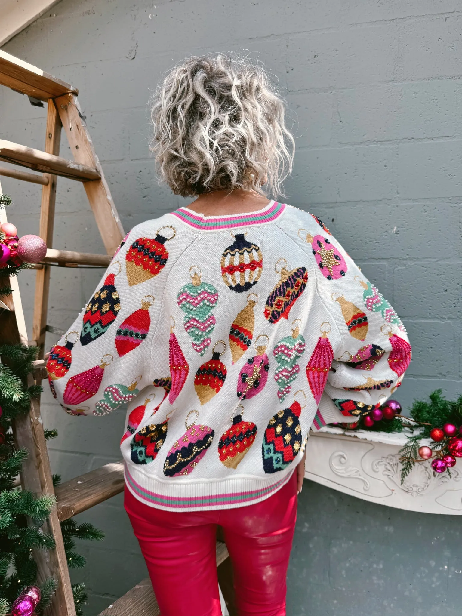 Ornament Cardigan Sweater