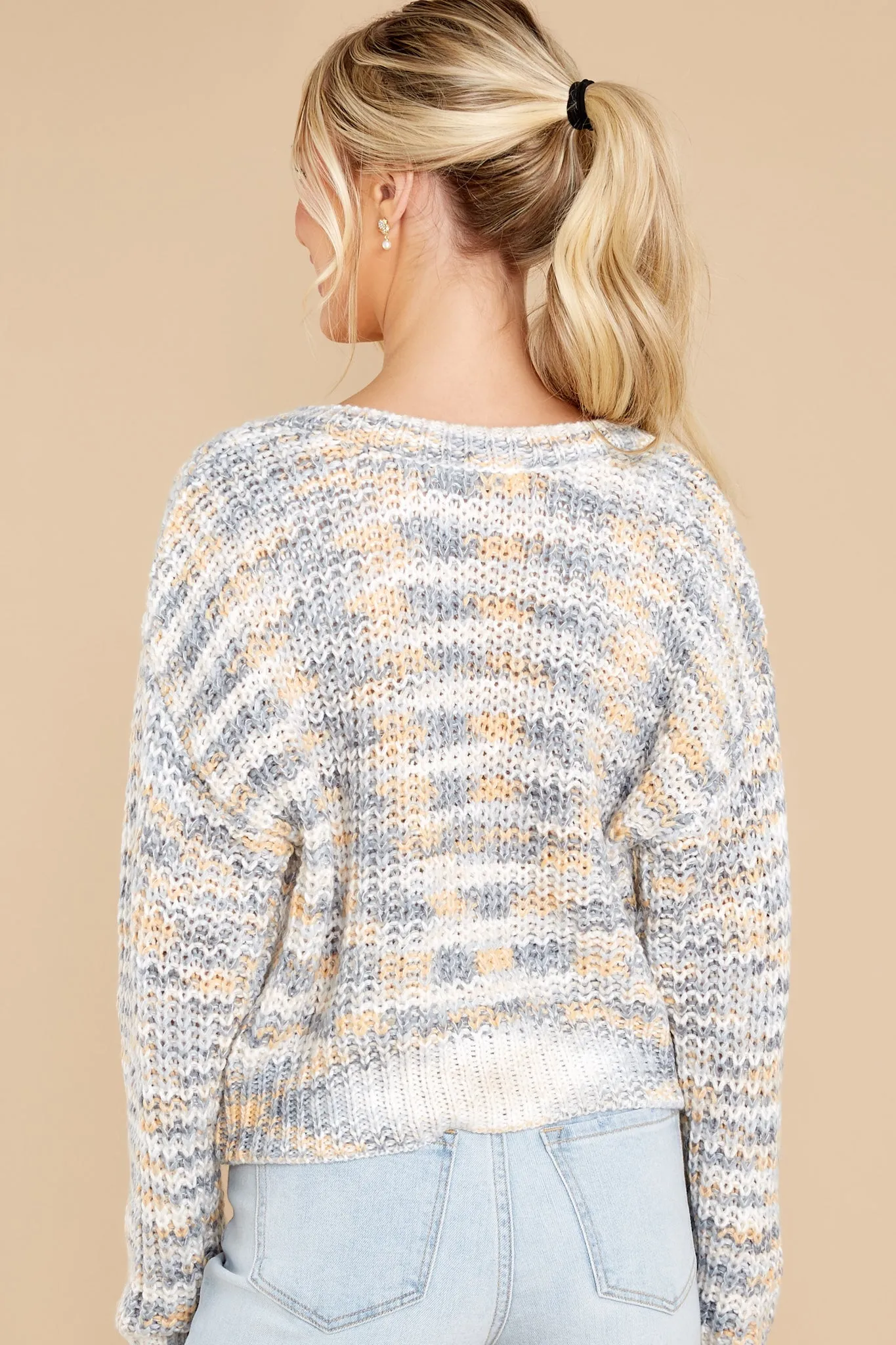 Over The Moon Dusty Blue Multi Sweater