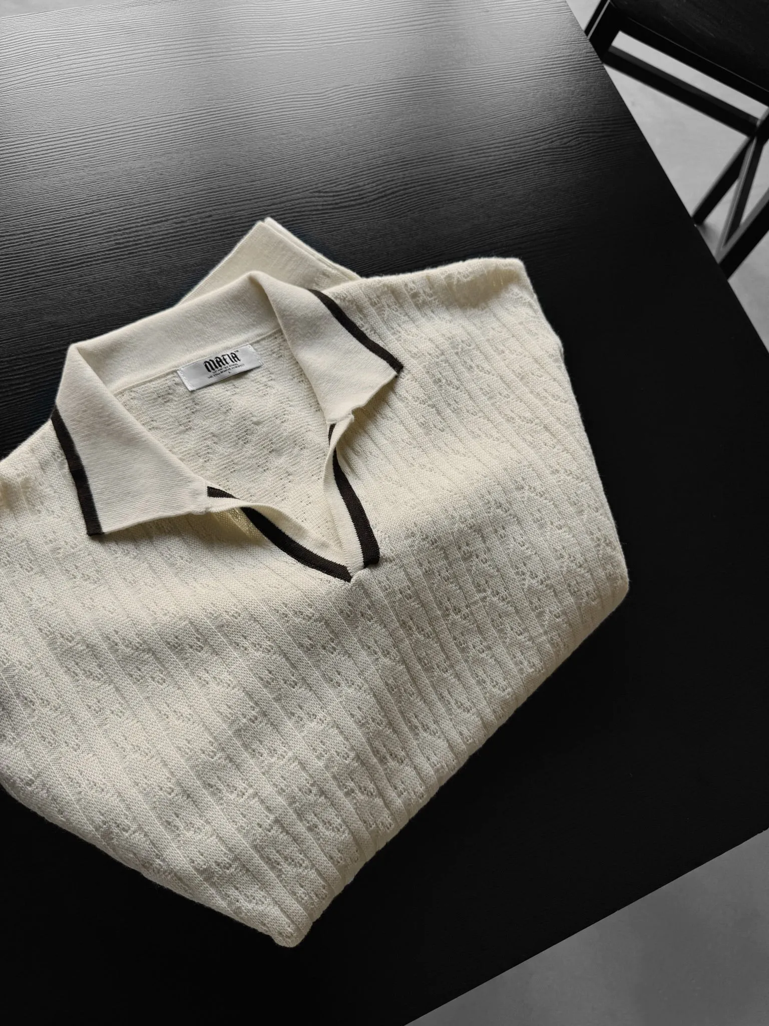 Oversize Structured Polo Sweater - Cremé