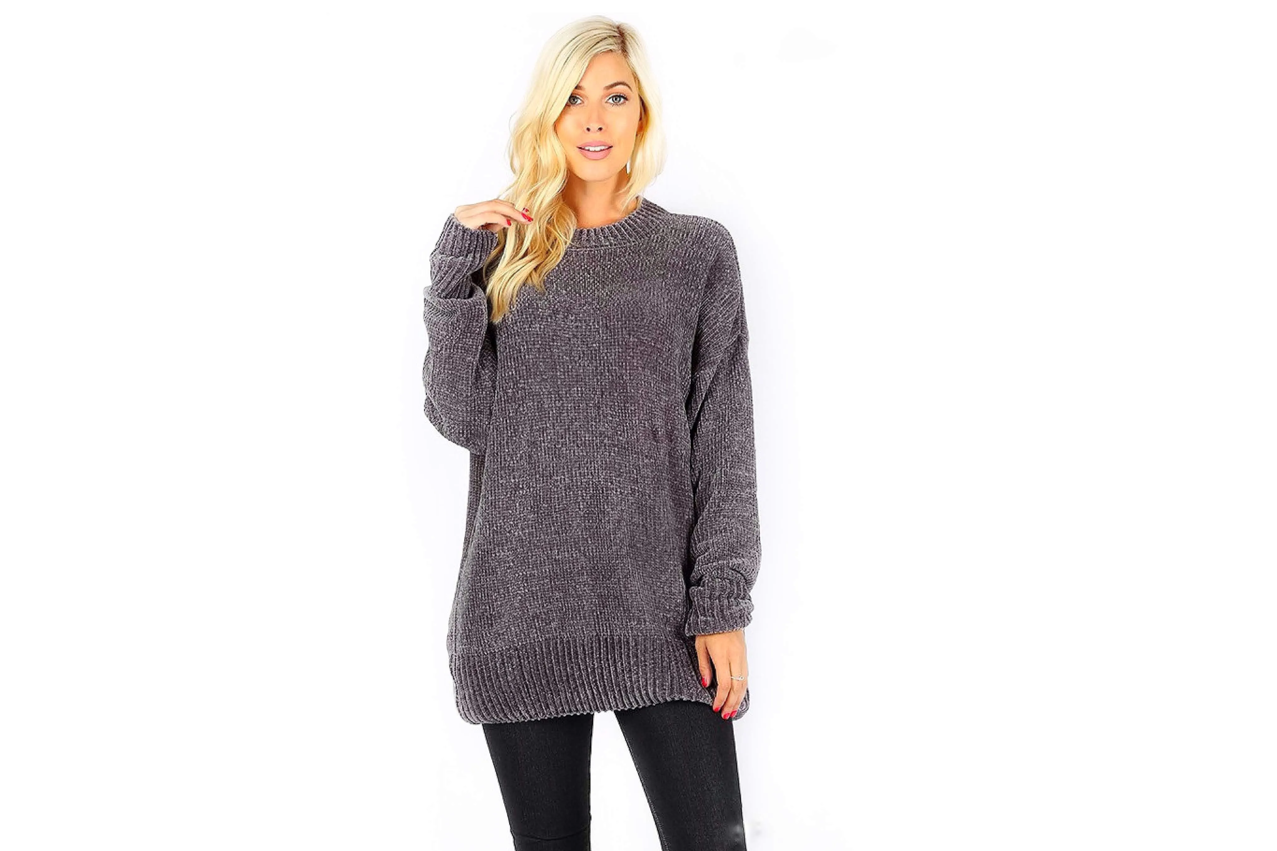 Oversized Velvet Cable Knit Everyday Sweater