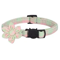 PAWS ASIA Manufacturers Soft Cotton Fancy Tartan Cat Dog Collar Leash Set With Bow Flower