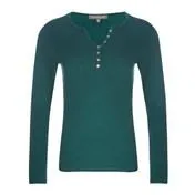 Peacock Blue Henley Sweater