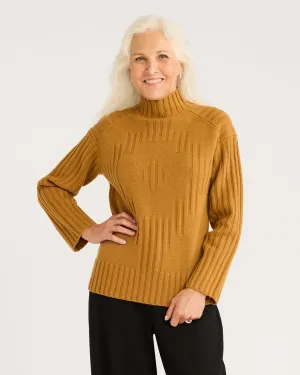 Pendleton Oversized Mockneck Pullover - Brown Sugar