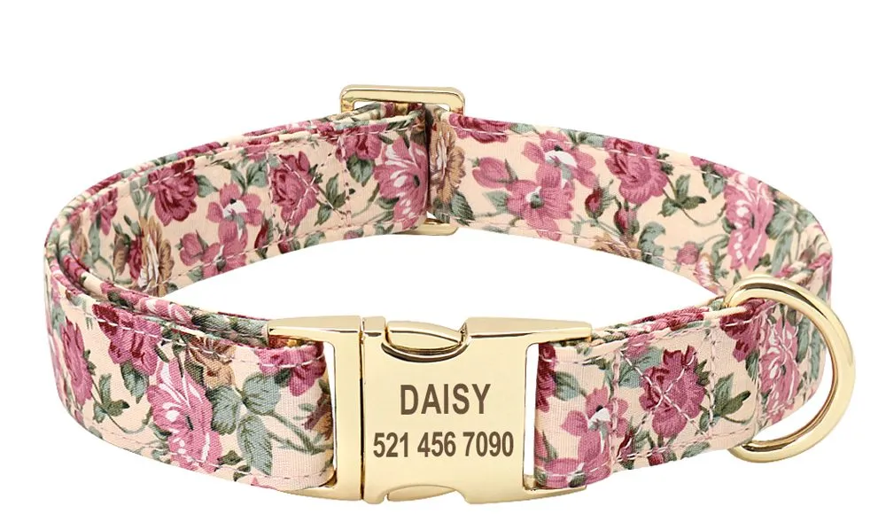 Personalized Pattern Print Nylon Dog Collar