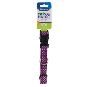 Petmate Pink And Purple Dots Collar 1in x 16-26in