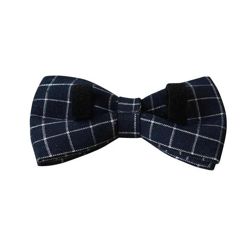 Plaid Collar with Detachable Bow Tie Personalized Leash Set