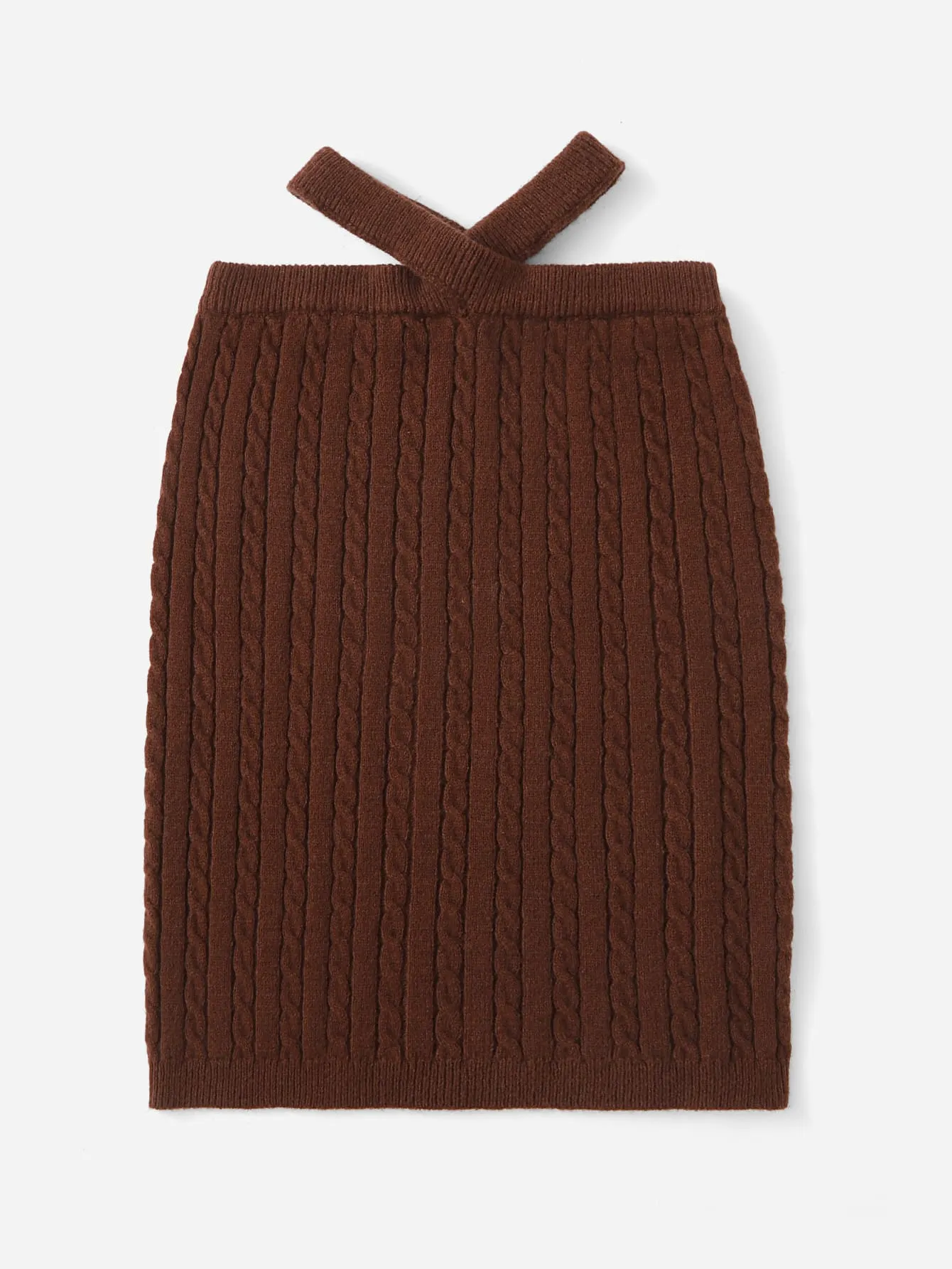 Plain Cut Out High Waist Short Women Sweater Skirt