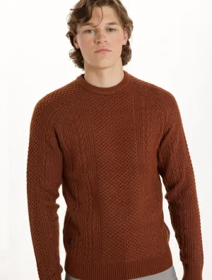 Point Zero CUDI Cabel Knit Cashmere Like Sweater | Paprika